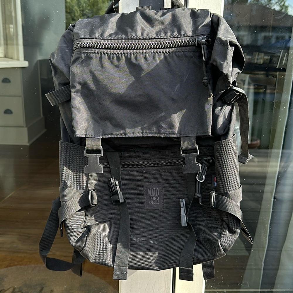 Topo Designs Rover Pack - ballistic black (made in USA)